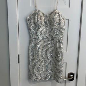 White sequin mini dress NWT